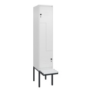 C+P Z-Spind Classic PLUS, Bank, 2 Fächer, 2120x400x815mm, 9016/9016 Verschluss Sicherheits-Drehriegel Sitzbanktyp auskragend Material Sitzfläche Kunststoff