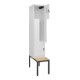 C+P Z-Spind Classic PLUS, Bank, 2 Fächer, 2120x400x815mm, 9016/9016 Verschluss Sicherheits-Drehriegel Sitzbanktyp untergebaut Material Sitzfläche Buche-Hartholz-2