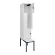 C+P Z-Spind Classic PLUS, Bank, 2 Fächer, 2120x400x815mm, 9016/9016 Verschluss Sicherheits-Drehriegel Sitzbanktyp untergebaut Material Sitzfläche Kunststoff