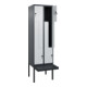 C+P Z-Spind Classic PLUS, Bank, 4 Fächer, 2120x600x815mm, 7016/7035 Verschluss Sicherheits-Drehriegel Sitzbanktyp auskragend Material Sitzfläche Kunststoff-2