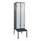 C+P Z-Spind Classic PLUS, Bank, 4 Fächer, 2120x600x815mm, 7016/7035 Verschluss Sicherheits-Drehriegel Sitzbanktyp untergebaut Material Sitzfläche Kunststoff-1