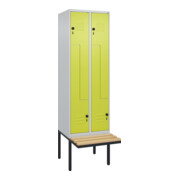 C+P Z-Spind Classic PLUS, Bank, 4 Fächer, 2120x600x815mm, 7035/0024 Verschluss Sicherheits-Drehriegel Sitzbanktyp auskragend Material Sitzfläche Buche-Hartholz