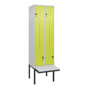 C+P Z-Spind Classic PLUS, Bank, 4 Fächer, 2120x600x815mm, 7035/0024 Verschluss Sicherheits-Drehriegel Sitzbanktyp auskragend Material Sitzfläche Kunststoff