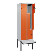 C+P Z-Spind Classic PLUS, Bank, 4 Fächer, 2120x600x815mm, 7035/2004 Verschluss Sicherheits-Drehriegel Sitzbanktyp auskragend Material Sitzfläche Kunststoff