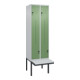 C+P Z-Spind Classic PLUS, Bank, 4 Fächer, 2120x600x815mm, 7035/6011 Verschluss Sicherheits-Drehriegel Sitzbanktyp auskragend Material Sitzfläche Kunststoff-1