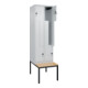 C+P Z-Spind Classic PLUS, Bank, 4 Fächer, 2120x600x815mm, 7035/7035 Verschluss Sicherheits-Drehriegel Sitzbanktyp untergebaut Material Sitzfläche Buche-Hartholz-2