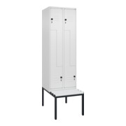 C+P Z-Spind Classic PLUS, Bank, 4 Fächer, 2120x600x815mm, 9016/9016 Verschluss Sicherheits-Drehriegel Sitzbanktyp untergebaut Material Sitzfläche Kunststoff