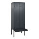 C+P Z-Spind Classic PLUS, Bank, 4 Fächer, 2120x800x815mm, 7016/7016 Verschluss Sicherheits-Drehriegel Sitzbanktyp auskragend Material Sitzfläche Kunststoff-1