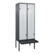 C+P Z-Spind Classic PLUS, Bank, 4 Fächer, 2120x800x815mm, 7016/7035 Verschluss Sicherheits-Drehriegel Sitzbanktyp auskragend Material Sitzfläche Kunststoff-1