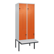 C+P Z-Spind Classic PLUS, Bank, 4 Fächer, 2120x800x815mm, 7035/2004 Verschluss Sicherheits-Drehriegel Sitzbanktyp auskragend Material Sitzfläche Kunststoff