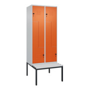 C+P Z-Spind Classic PLUS, Bank, 4 Fächer, 2120x800x815mm, 7035/2004 Verschluss Sicherheits-Drehriegel Sitzbanktyp untergebaut Material Sitzfläche Kunststoff