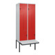 C+P Z-Spind Classic PLUS, Bank, 4 Fächer, 2120x800x815mm, 7035/3020 Verschluss Sicherheits-Drehriegel Sitzbanktyp auskragend Material Sitzfläche Kunststoff-1
