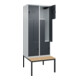 C+P Z-Spind Classic PLUS, Bank, 4 Fächer, 2120x800x815mm, 7035/7016 Verschluss Sicherheits-Drehriegel Sitzbanktyp untergebaut Material Sitzfläche Buche-Hartholz-2