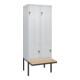 C+P Z-Spind Classic PLUS, Bank, 4 Fächer, 2120x800x815mm, 7035/7035 Verschluss Sicherheits-Drehriegel Sitzbanktyp auskragend Material Sitzfläche Buche-Hartholz-1