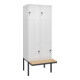 C+P Z-Spind Classic PLUS, Bank, 4 Fächer, 2120x800x815mm, 9016/9016 Verschluss Sicherheits-Drehriegel Sitzbanktyp auskragend Material Sitzfläche Buche-Hartholz-1