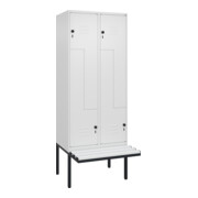 C+P Z-Spind Classic PLUS, Bank, 4 Fächer, 2120x800x815mm, 9016/9016 Verschluss Sicherheits-Drehriegel Sitzbanktyp auskragend Material Sitzfläche Kunststoff