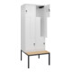 C+P Z-Spind Classic PLUS, Bank, 4 Fächer, 2120x800x815mm, 9016/9016 Verschluss Sicherheits-Drehriegel Sitzbanktyp untergebaut Material Sitzfläche Buche-Hartholz-2