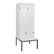 C+P Z-Spind Classic PLUS, Bank, 4 Fächer, 2120x800x815mm, 9016/9016 Verschluss Sicherheits-Drehriegel Sitzbanktyp untergebaut Material Sitzfläche Kunststoff