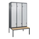 C+P Z-Spind Classic PLUS, Bank, 6 Fächer, 2120x1200x815mm, 7016/7035 Verschluss Sicherheits-Drehriegel Sitzbanktyp untergebaut Material Sitzfläche Buche-Hartholz-1