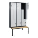 C+P Z-Spind Classic PLUS, Bank, 6 Fächer, 2120x1200x815mm, 7016/7035 Verschluss Sicherheits-Drehriegel Sitzbanktyp untergebaut Material Sitzfläche Buche-Hartholz-2