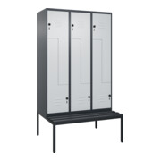 C+P Z-Spind Classic PLUS, Bank, 6 Fächer, 2120x1200x815mm, 7016/7035 Verschluss Sicherheits-Drehriegel Sitzbanktyp untergebaut Material Sitzfläche Kunststoff