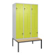C+P Z-Spind Classic PLUS, Bank, 6 Fächer, 2120x1200x815mm, 7035/0024 Verschluss Sicherheits-Drehriegel Sitzbanktyp untergebaut Material Sitzfläche Buche-Hartholz-1