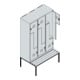 C+P Z-Spind Classic PLUS, Bank, 6 Fächer, 2120x1200x815mm, 7035/7016 Verschluss Sicherheits-Drehriegel Sitzbanktyp untergebaut Material Sitzfläche Kunststoff