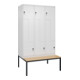 C+P Z-Spind Classic PLUS, Bank, 6 Fächer, 2120x1200x815mm, 9016/9016 Verschluss Sicherheits-Drehriegel Sitzbanktyp untergebaut Material Sitzfläche Buche-Hartholz-1