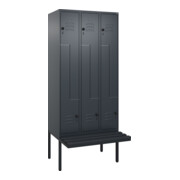 C+P Z-Spind Classic PLUS, Bank, 6 Fächer, 2120x900x815mm, 7016/7016 Verschluss Sicherheits-Drehriegel Sitzbanktyp auskragend Material Sitzfläche Kunststoff
