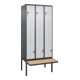 C+P Z-Spind Classic PLUS, Bank, 6 Fächer, 2120x900x815mm, 7016/7035 Verschluss Sicherheits-Drehriegel Sitzbanktyp auskragend Material Sitzfläche Buche-Hartholz-1