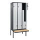 C+P Z-Spind Classic PLUS, Bank, 6 Fächer, 2120x900x815mm, 7016/7035 Verschluss Sicherheits-Drehriegel Sitzbanktyp auskragend Material Sitzfläche Buche-Hartholz-2