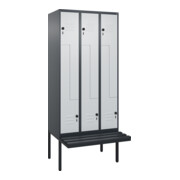 C+P Z-Spind Classic PLUS, Bank, 6 Fächer, 2120x900x815mm, 7016/7035 Verschluss Sicherheits-Drehriegel Sitzbanktyp auskragend Material Sitzfläche Kunststoff