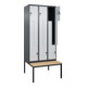C+P Z-Spind Classic PLUS, Bank, 6 Fächer, 2120x900x815mm, 7016/7035 Verschluss Sicherheits-Drehriegel Sitzbanktyp untergebaut Material Sitzfläche Buche-Hartholz-2