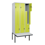 C+P Z-Spind Classic PLUS, Bank, 6 Fächer, 2120x900x815mm, 7035/0024 Verschluss Sicherheits-Drehriegel Sitzbanktyp auskragend Material Sitzfläche Kunststoff