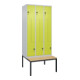 C+P Z-Spind Classic PLUS, Bank, 6 Fächer, 2120x900x815mm, 7035/0024 Verschluss Sicherheits-Drehriegel Sitzbanktyp untergebaut Material Sitzfläche Buche-Hartholz-1