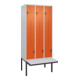 C+P Z-Spind Classic PLUS, Bank, 6 Fächer, 2120x900x815mm, 7035/2004 Verschluss Sicherheits-Drehriegel Sitzbanktyp auskragend Material Sitzfläche Kunststoff-1