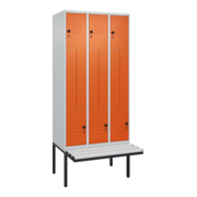 C+P Z-Spind Classic PLUS, Bank, 6 Fächer, 2120x900x815mm, 7035/2004 Verschluss Sicherheits-Drehriegel Sitzbanktyp auskragend Material Sitzfläche Kunststoff
