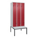 C+P Z-Spind Classic PLUS, Bank, 6 Fächer, 2120x900x815mm, 7035/3003 Verschluss Sicherheits-Drehriegel Sitzbanktyp untergebaut Material Sitzfläche Kunststoff-1