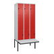 C+P Z-Spind Classic PLUS, Bank, 6 Fächer, 2120x900x815mm, 7035/3020 Verschluss Sicherheits-Drehriegel Sitzbanktyp auskragend Material Sitzfläche Kunststoff-1