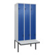 C+P Z-Spind Classic PLUS, Bank, 6 Fächer, 2120x900x815mm, 7035/5010 Verschluss Sicherheits-Drehriegel Sitzbanktyp auskragend Material Sitzfläche Kunststoff-1