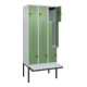 C+P Z-Spind Classic PLUS, Bank, 6 Fächer, 2120x900x815mm, 7035/6011 Verschluss Sicherheits-Drehriegel Sitzbanktyp auskragend Material Sitzfläche Kunststoff-2