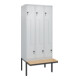 C+P Z-Spind Classic PLUS, Bank, 6 Fächer, 2120x900x815mm, 7035/7035 Verschluss Sicherheits-Drehriegel Sitzbanktyp auskragend Material Sitzfläche Buche-Hartholz-1