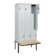 C+P Z-Spind Classic PLUS, Bank, 6 Fächer, 2120x900x815mm, 7035/7035 Verschluss Sicherheits-Drehriegel Sitzbanktyp auskragend Material Sitzfläche Buche-Hartholz-2