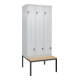 C+P Z-Spind Classic PLUS, Bank, 6 Fächer, 2120x900x815mm, 7035/7035 Verschluss Sicherheits-Drehriegel Sitzbanktyp untergebaut Material Sitzfläche Buche-Hartholz-1