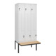 C+P Z-Spind Classic PLUS, Bank, 6 Fächer, 2120x900x815mm, 9016/9016 Verschluss Sicherheits-Drehriegel Sitzbanktyp auskragend Material Sitzfläche Buche-Hartholz-1