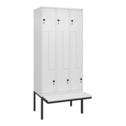 C+P Z-Spind Classic PLUS, Bank, 6 Fächer, 2120x900x815mm, 9016/9016 Verschluss Sicherheits-Drehriegel Sitzbanktyp auskragend Material Sitzfläche Kunststoff