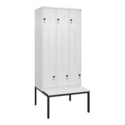 C+P Z-Spind Classic PLUS, Bank, 6 Fächer, 2120x900x815mm, 9016/9016 Verschluss Sicherheits-Drehriegel Sitzbanktyp untergebaut Material Sitzfläche Kunststoff