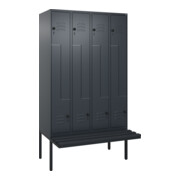 C+P Z-Spind Classic PLUS, Bank, 8 Fächer, 2120x1200x815mm, 7016/7016 Verschluss Sicherheits-Drehriegel Sitzbanktyp auskragend Material Sitzfläche Kunststoff
