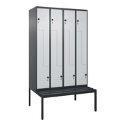 C+P Z-Spind Classic PLUS, Bank, 8 Fächer, 2120x1200x815mm, 7016/7035 Verschluss Sicherheits-Drehriegel Sitzbanktyp untergebaut Material Sitzfläche Kunststoff