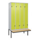 C+P Z-Spind Classic PLUS, Bank, 8 Fächer, 2120x1200x815mm, 7035/0024 Verschluss Sicherheits-Drehriegel Sitzbanktyp auskragend Material Sitzfläche Buche-Hartholz-1